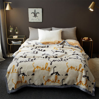 Jacquard Gewebe Korallenfleece Raschel Decke für den Winter Verdickter Plüssig Schlafengehäuse