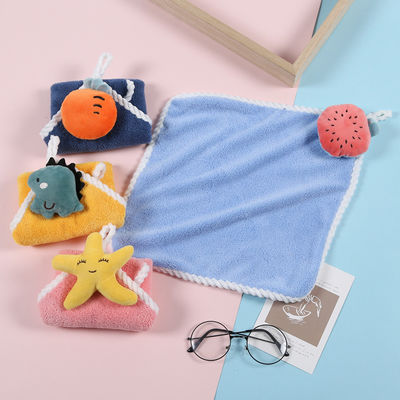 Kinderschönes Taschentuch Weiches und Absorbierendes Korallen Samthandtuch mit Hängen
