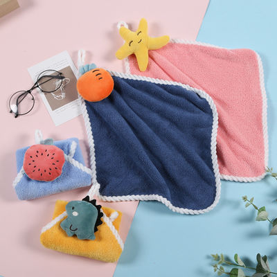 Kinderschönes Taschentuch Weiches und Absorbierendes Korallen Samthandtuch mit Hängen