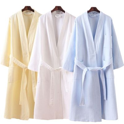 Persönliche Druckdesigns Hotel Pure Cotton Waffle Badekleid für Frühling und Herbst