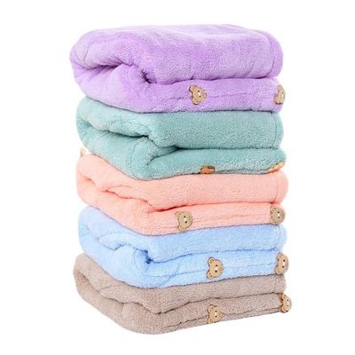 Frauen Korallenfleece Trockene Haartüte Schnelltrockene Absorbierende Duschhut mit verdicktem Handtuch