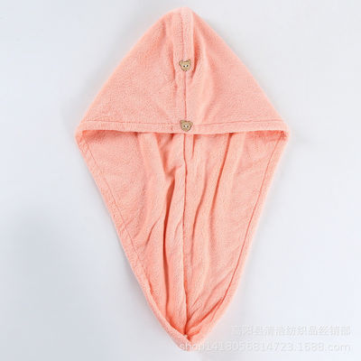 Frauen Korallenfleece Trockene Haartüte Schnelltrockene Absorbierende Duschhut mit verdicktem Handtuch