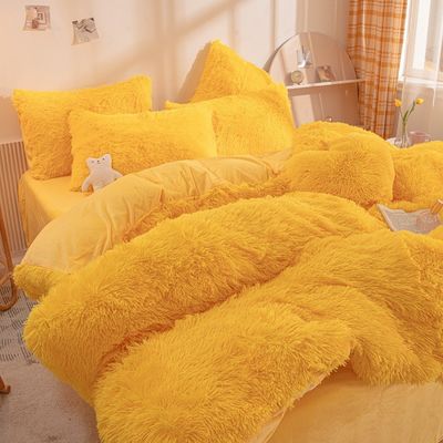 Maßgeschneiderte Shaggy Plush Decke Deckel Set Weich Winter Bettwäsche ohne Füllung