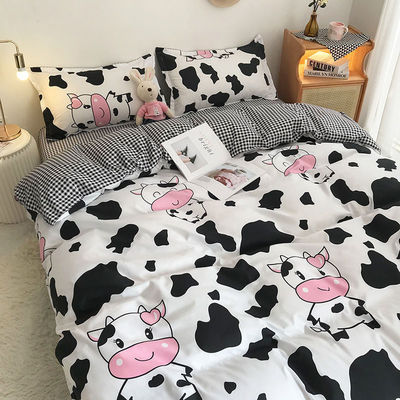 Polyester Cartoon Einfache 4 Stück Bettwäsche Set Decke Abdeckung Kissenhülle Hochzeitsbettwäsche