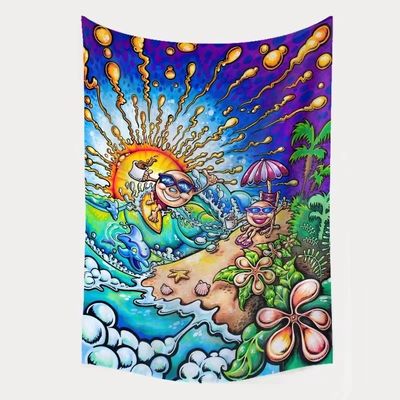 3D-Druck Trippy-Pilzteppich Hippie Psychedelische abstrakte Kunstteppich für Wandhängen