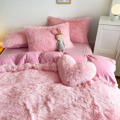 Dicke Korallen Samt Bettwäsche Set Luxus Designer Komfort Set für den Winter Schutz