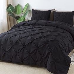 Popularität Lager 90GSM 3 Stück Pintuck Cover Soft Mikrofiber Bettwäsche Set All-Season angepasste Reißverschluss
