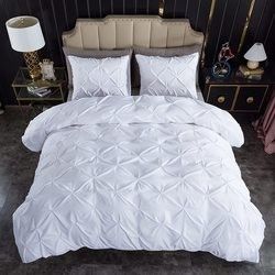 Popularität Lager 90GSM 3 Stück Pintuck Cover Soft Mikrofiber Bettwäsche Set All-Season angepasste Reißverschluss