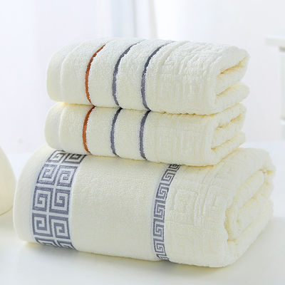 Weiß schmiedeter Baumwollwaschtuch Badehandtuch Absorptionsmittel 3-teiliges Geschenkfach mit Rückgabe Geschenkdeckel