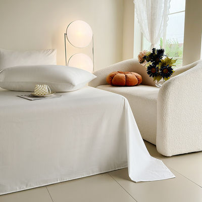 Grade A 100% Baumwolle Weiß King Size Bettwäsche Set Plaid Flat Sheet Für Bett Bettwäsche Set