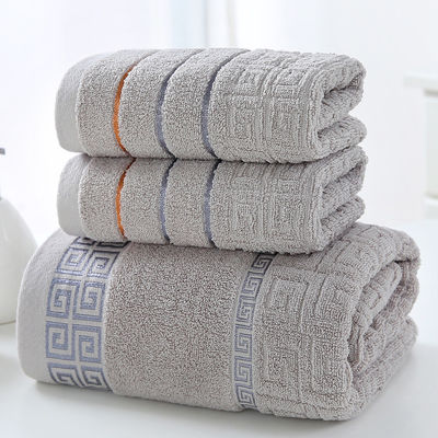Weiß schmiedeter Baumwollwaschtuch Badehandtuch Absorptionsmittel 3-teiliges Geschenkfach mit Rückgabe Geschenkdeckel