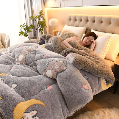 Maßgeschneiderte Größe Lammfleece Milch Samtdecke Verdickte super warme Winter Bettwäsche Set