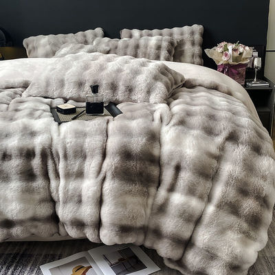 Luxus und Wärme mit nachhaltigem Milch-Velvet-Mink-Kaninchen-Fell-Bettset