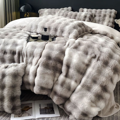 Luxus und Wärme mit nachhaltigem Milch-Velvet-Mink-Kaninchen-Fell-Bettset