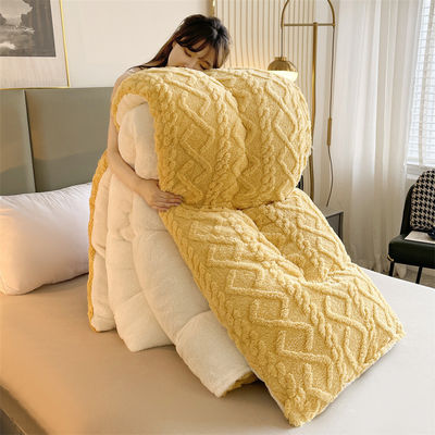 angepasste Farbe Verdickte warme Lammfleece Quilt für nachhaltige chemische Faser Quilt