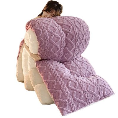angepasste Farbe Verdickte warme Lammfleece Quilt für nachhaltige chemische Faser Quilt