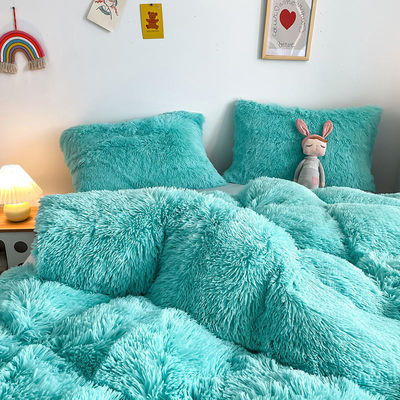 Hot Blue Luxury Shaggy Flanell Mink Samt Bettwäsche Set für alle Gruppen im Herbst-Winter