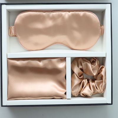Luxuriöse Schlafmaske Schwarze Seiden-Augen-Maske Custom LOGO OEM/OEM 100% Seiden-Kissen-Kase Set Schwarz