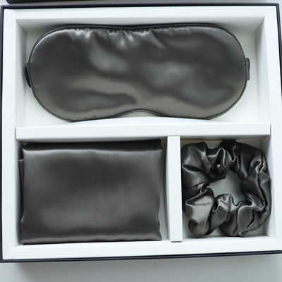 Luxuriöse Schlafmaske Schwarze Seiden-Augen-Maske Custom LOGO OEM/OEM 100% Seiden-Kissen-Kase Set Schwarz