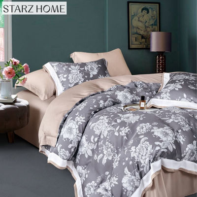 Viskose und Baumwolle Füllung 100% Baumwolle Bettwäsche Set für luxuriöse Blumen Bettdecke
