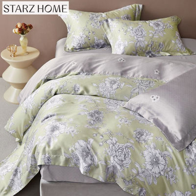 Viskose und Baumwolle Füllung 100% Baumwolle Bettwäsche Set für luxuriöse Blumen Bettdecke