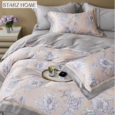 Viskose und Baumwolle Füllung 100% Baumwolle Bettwäsche Set für luxuriöse Blumen Bettdecke