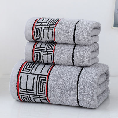 Schnelltrocknendes Duschhandtuch Geschenkset mit gestreiftem Muster und 100% Baumwolle dunkle Handtücher