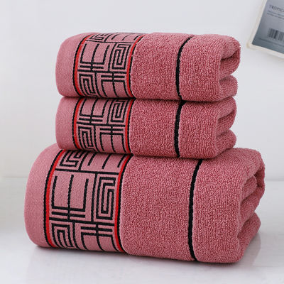 Schnelltrocknendes Duschhandtuch Geschenkset mit gestreiftem Muster und 100% Baumwolle dunkle Handtücher