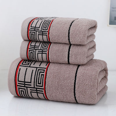 Schnelltrocknendes Duschhandtuch Geschenkset mit gestreiftem Muster und 100% Baumwolle dunkle Handtücher
