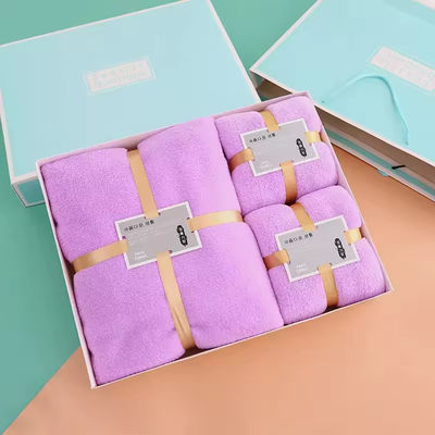 Weiches und absorbierendes Haus Hotel Spa Badetuch Set Geschenk in dickem Korallenfleece Mikrofiber