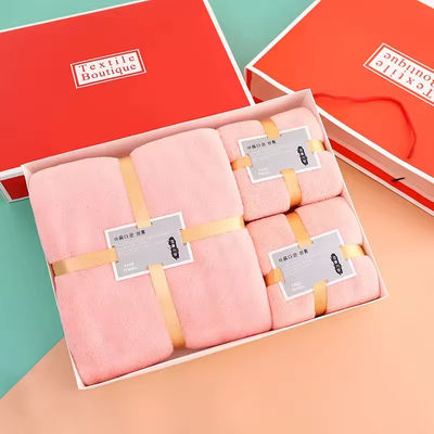 Weiches und absorbierendes Haus Hotel Spa Badetuch Set Geschenk in dickem Korallenfleece Mikrofiber