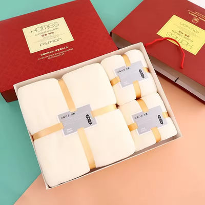 Weiches und absorbierendes Haus Hotel Spa Badetuch Set Geschenk in dickem Korallenfleece Mikrofiber