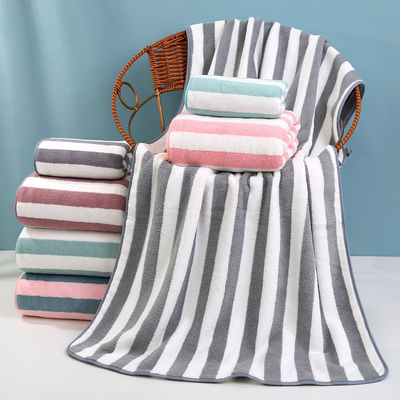 Verdicktes Korallen-Velvet-Strandhandtuch 32*32cm/ 35*75cm/ 70*140cm/ Custom für Hotelgäste