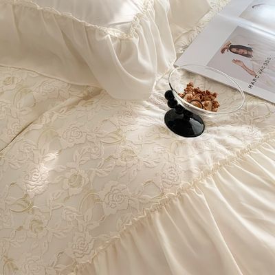 4PCS Flauschige Decke Quilt Bettwäsche Set Solides Muster Luxus Bettwäsche Set Komfort Bettwäsche