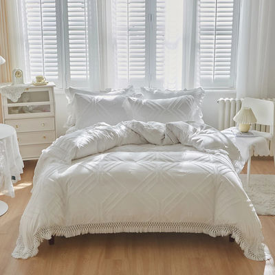 2024 Luxus-Bohemian Princess Tassels Jacquard Duvet Cover Set mit individuellem Logo
