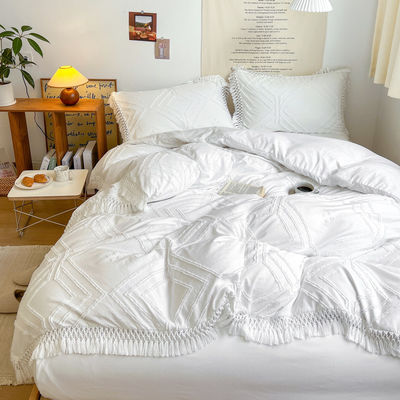 2024 Luxus-Bohemian Princess Tassels Jacquard Duvet Cover Set mit individuellem Logo