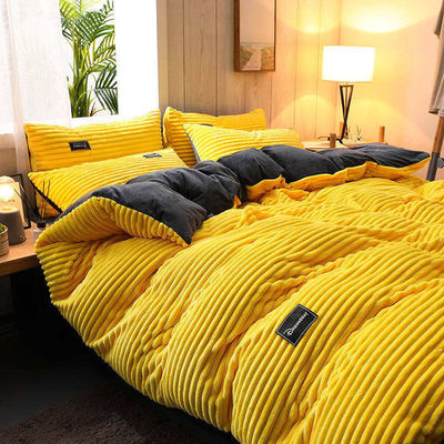Flannel Bettwäsche Set 4 Stück Einzel Bettwäsche Set Stoffdichte 133x72 Queen King Größe