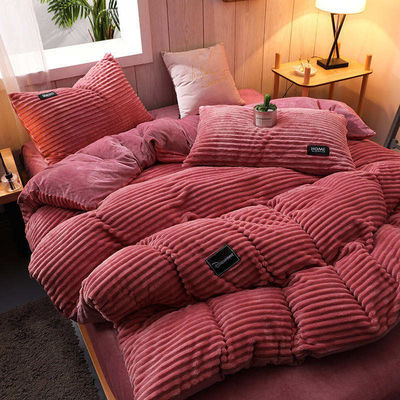 Einzelbettuch-Set 4 Stück Flannel Decke Abdeckung Flachblech Kissen Hülsen nachhaltig Queen King Größe