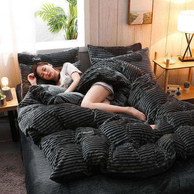 Einzelbettuch-Set 4 Stück Flannel Decke Abdeckung Flachblech Kissen Hülsen nachhaltig Queen King Größe