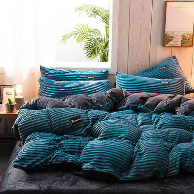 Einzelbettuch-Set 4 Stück Flannel Decke Abdeckung Flachblech Kissen Hülsen nachhaltig Queen King Größe