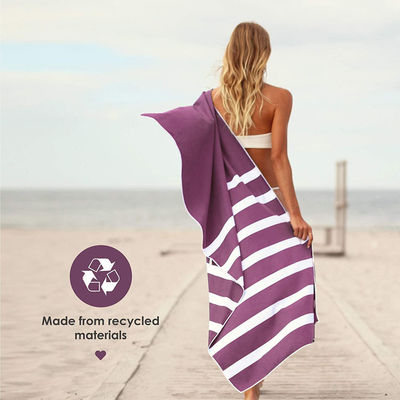 Absorbierendes Mikrofiber-Strandhandtuch Custom Druck und doppelseitiges Samt für Strandvergnügen