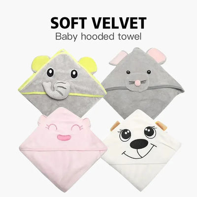 Gebreitetes Baby-Badetuch mit individuellem Logo und entzückendem Elefanten-Druckdesign