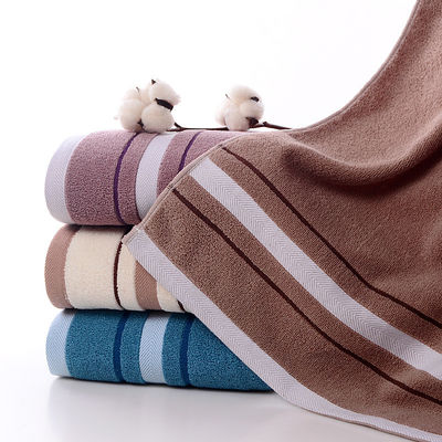 Gewirktes Logo-Gesichtshandtuch mit breiter Satin-Grenze und reinem Baumwollmaterial