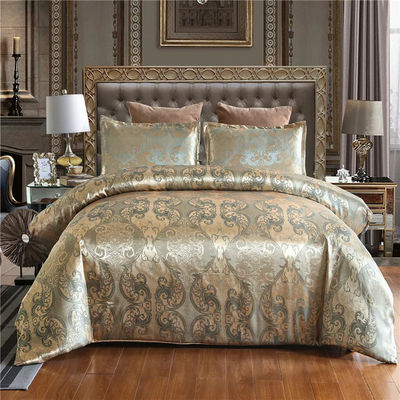 200TC Brocade Jacquard Satin Stoff 3-teiliges Set für 1,8m Bettdecke Bettdecken Bettwäsche Quilt