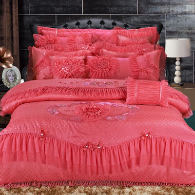 100% Baumwolle Stickerei 60S Quilt Cover Braut Bettwäsche Set Komfort Bettwäsche Set Hochzeit Souvenirs Geschenk
