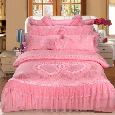 100% Baumwolle Stickerei 60S Quilt Cover Braut Bettwäsche Set Komfort Bettwäsche Set Hochzeit Souvenirs Geschenk