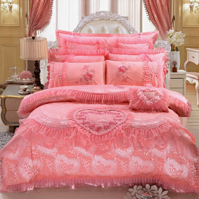 100% Baumwolle Stickerei 60S Quilt Cover Braut Bettwäsche Set Komfort Bettwäsche Set Hochzeit Souvenirs Geschenk