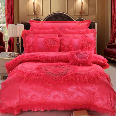 100% Baumwolle Stickerei 60S Quilt Cover Braut Bettwäsche Set Komfort Bettwäsche Set Hochzeit Souvenirs Geschenk