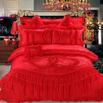 100% Baumwolle Stickerei 60S Quilt Cover Braut Bettwäsche Set Komfort Bettwäsche Set Hochzeit Souvenirs Geschenk