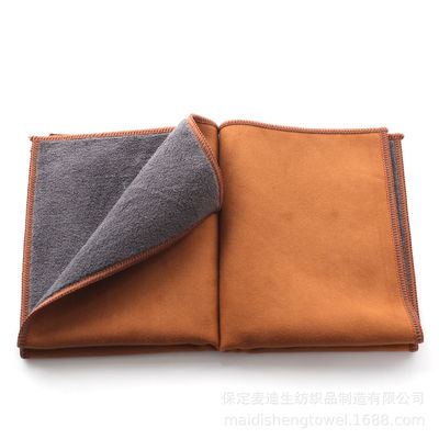 Dicke Korallen-Velvet-Mikrofiber-Glaswisch-Risse-freies Handtuch Gewirktes Autowaschhandtuch